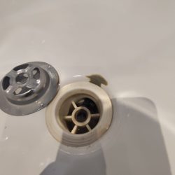 EB15 Corrected bath hole repair. Repair in progress. ready for colour match